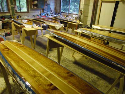 vers geglaste houten surfboards